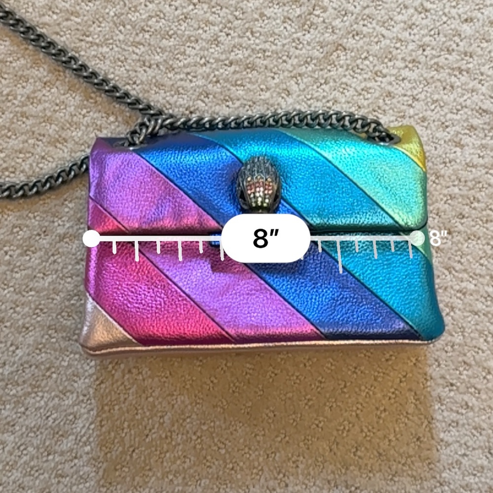 Kurt Geiger Multicolor Rainbow Crossbody Bag with Chain Strap Purse Colorful - Picture 9 of 10